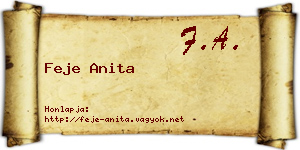 Feje Anita névjegykártya